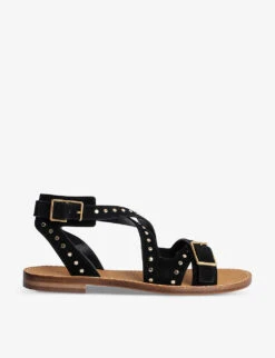 Zadig & Voltaire Cecilia Stud-embellished Strappy Flat Leather Sandals