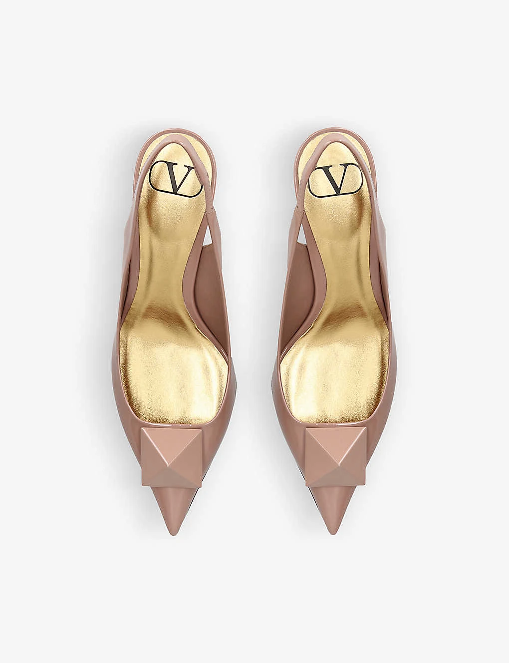 Valentino Garavani One Stud Patent-leather Slingback Heeled Courts 2 Valentino Garavani One Stud Patent-leather Slingback Heeled Courts - Image 2