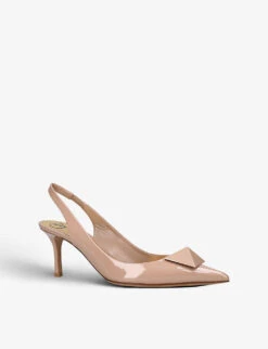 Valentino Garavani One Stud Patent-leather Slingback Heeled Courts 7 Valentino Garavani One Stud Patent-leather Slingback Heeled Courts -Manolo Blahnik Store R04161355 BLUSH ALT02