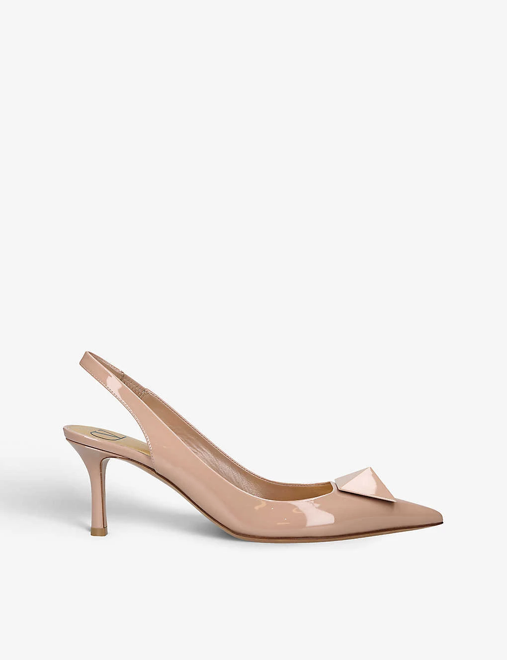 Valentino Garavani One Stud Patent-leather Slingback Heeled Courts 1 Valentino Garavani One Stud Patent-leather Slingback Heeled Courts