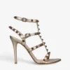Valentino Garavani Rockstud 105 Metallic Leather Heeled Sandals
