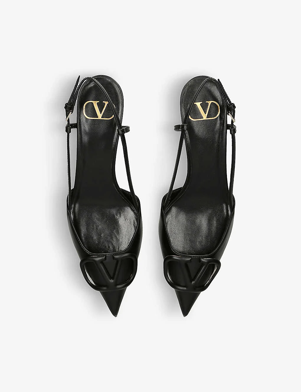 Valentino Garavani VLOGO 40 Pointed-toe Leather Slingback Courts 2 Valentino Garavani VLOGO 40 Pointed-toe Leather Slingback Courts - Image 2