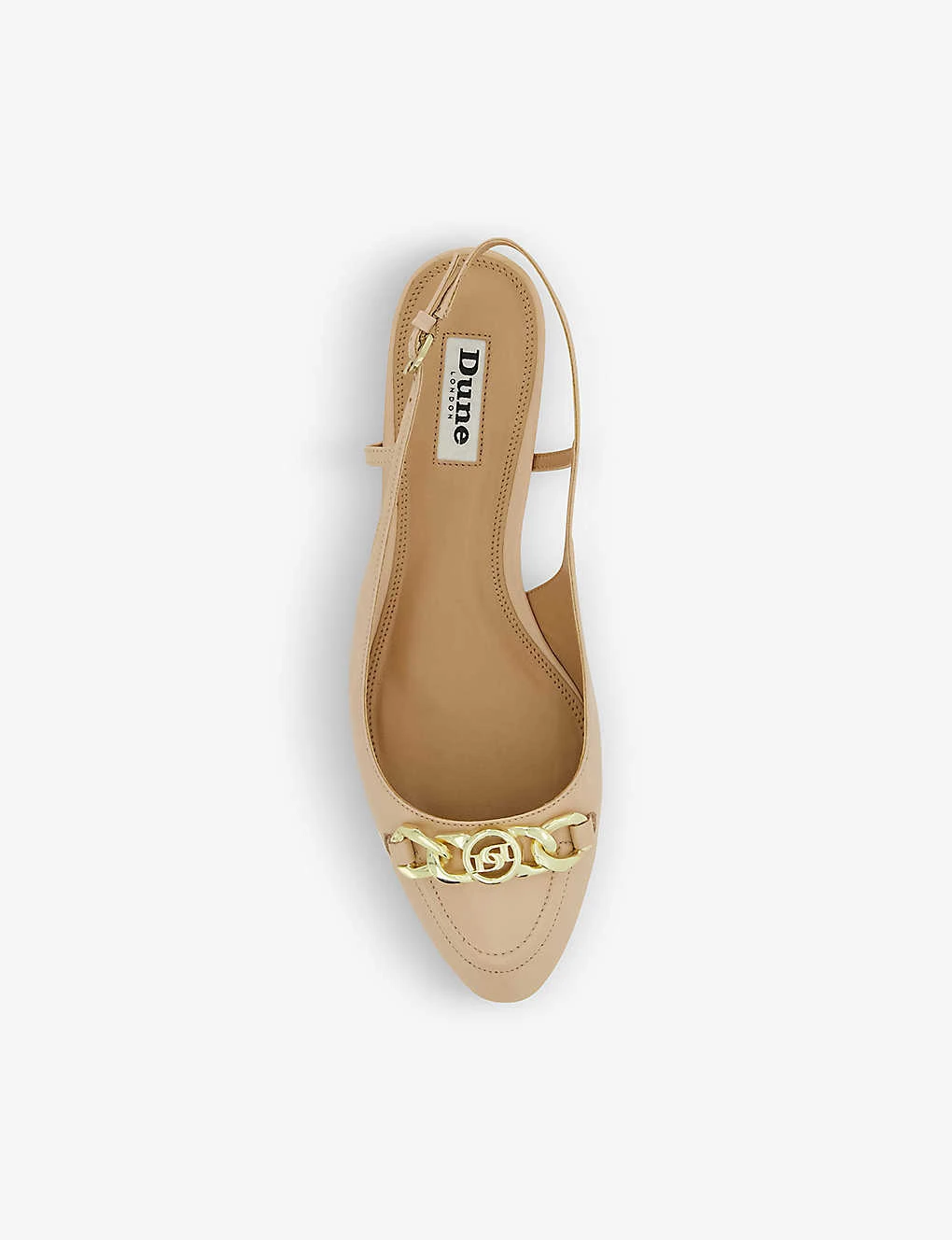 Dune Hippity Chain-trim Flat-slingback Leather Pumps 2 Dune Hippity Chain-trim Flat-slingback Leather Pumps - Image 2