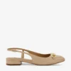 Dune Hippity Chain-trim Flat-slingback Leather Pumps