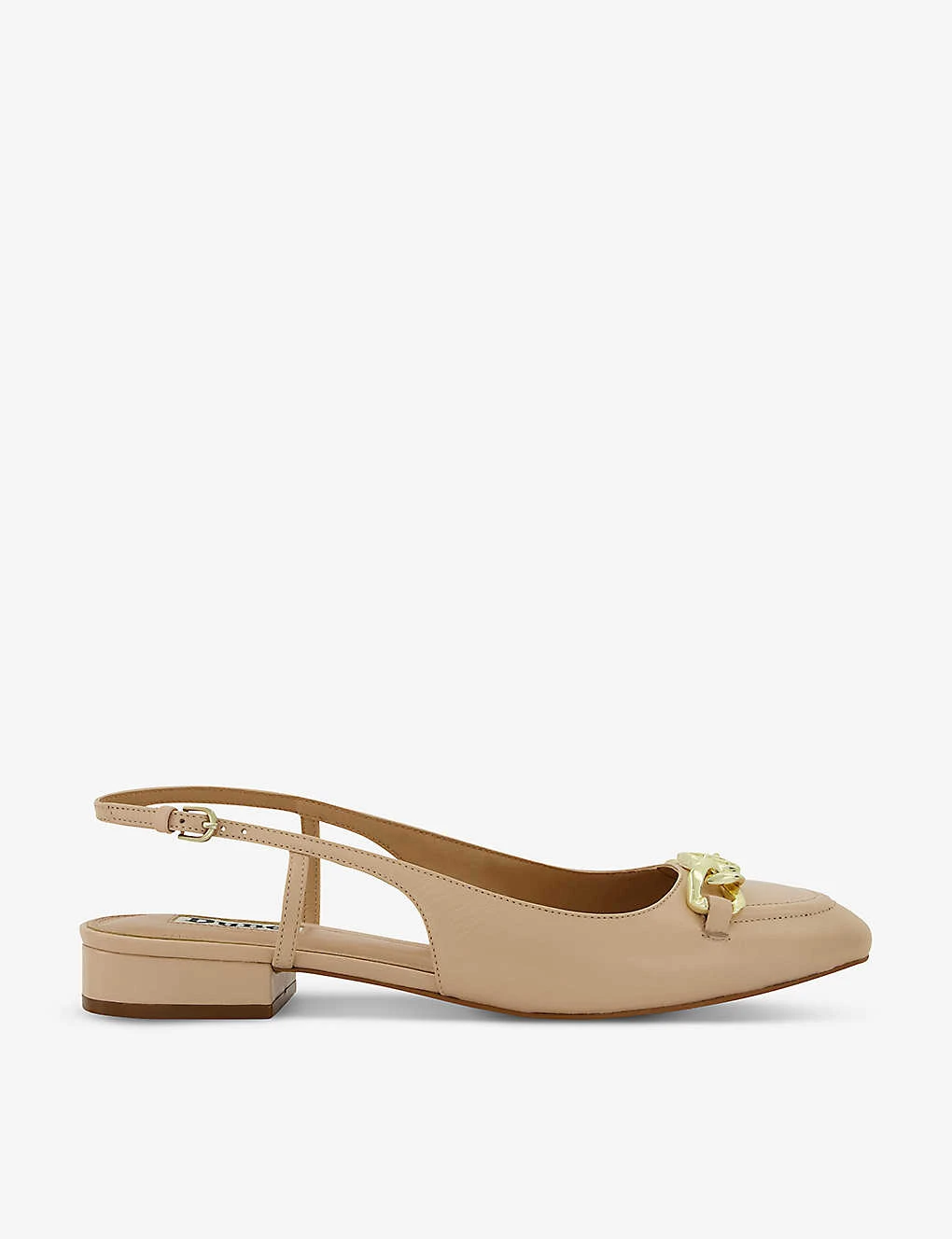 Dune Hippity Chain-trim Flat-slingback Leather Pumps 1 Dune Hippity Chain-trim Flat-slingback Leather Pumps