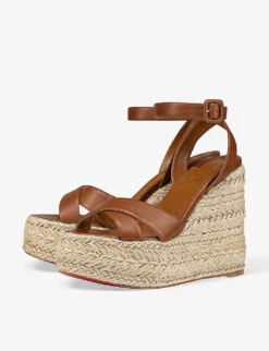 Christian Louboutin Marzia Zeppa Leather Platform Espadrilles 6 Christian Louboutin Marzia Zeppa Leather Platform Espadrilles -Manolo Blahnik Store R04163436 CUOIO ALT02