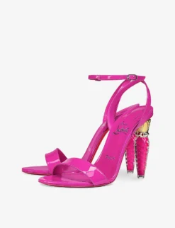 Christian Louboutin Lipgloss Queen 100 Patent-leather Heeled Sandals -Manolo Blahnik Store R04163471 BOLEROSE ALT02