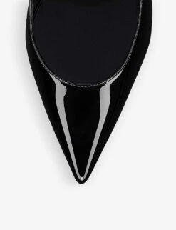 Christian Louboutin Hot Chick 70 Patent-leather Slingback Sandals -Manolo Blahnik Store R04163480 BLACK ALT03