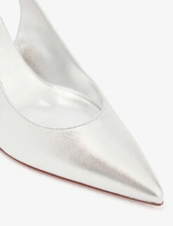 Christian Louboutin Hot Chick 70 Metallic-leather Slingback Sandals -Manolo Blahnik Store R04163482 SILVER ALT03