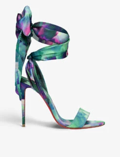 Christian Louboutin Sandale Du Desert Silk-crepe Heeled Sandals