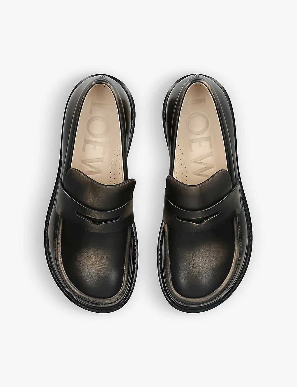 Loewe Blaze Brushed-effect Leather Loafer 2 Loewe Blaze Brushed-effect Leather Loafer - Image 2