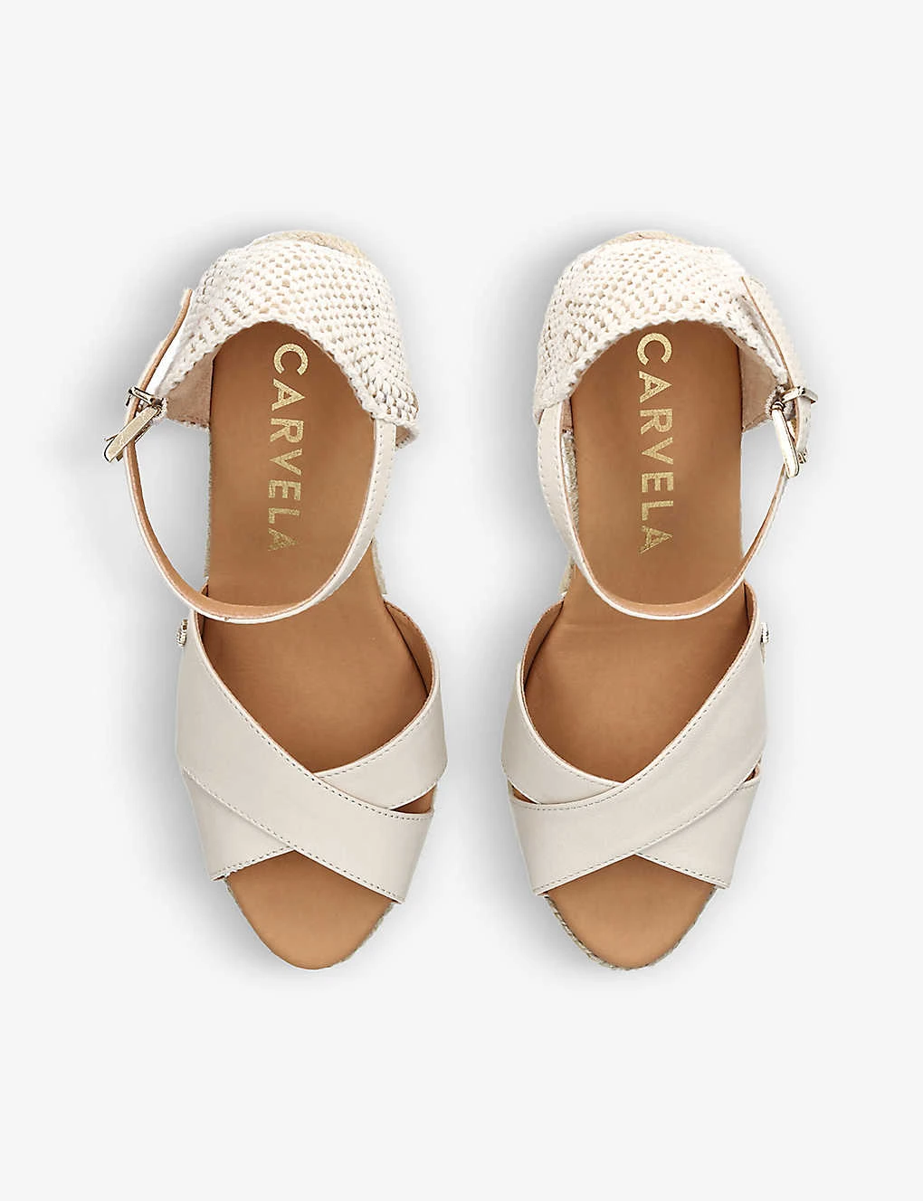 Sun Ray Logo-embellished Leather Wedge Espadrilles 2 Sun Ray Logo-embellished Leather Wedge Espadrilles - Image 2