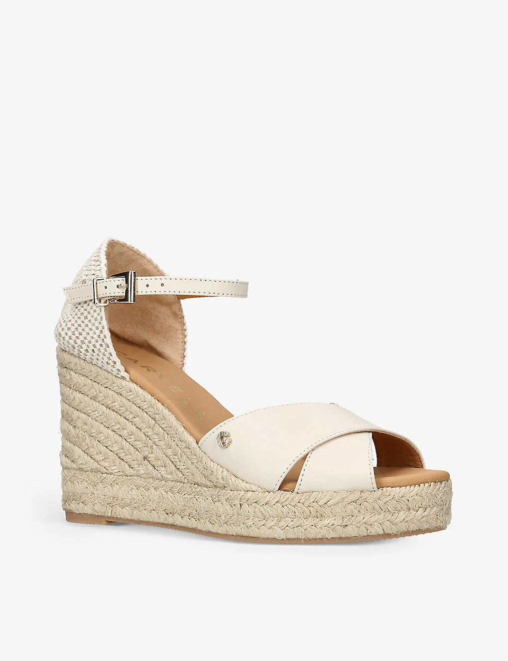 Sun Ray Logo-embellished Leather Wedge Espadrilles 3 Sun Ray Logo-embellished Leather Wedge Espadrilles - Image 3