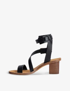 Zadig & Voltaire Cecilia Caprese Buckle-embellished Leather Heeled Sandals 6 Zadig & Voltaire Cecilia Caprese Buckle-embellished Leather Heeled Sandals -Manolo Blahnik Store R04167409 NOIR ALT02
