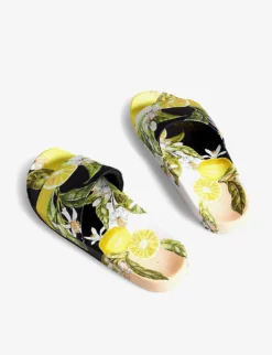 Ted Baker Azzin Lemon-printed Satin Sliders -Manolo Blahnik Store R04167424 YELLOW ALT03