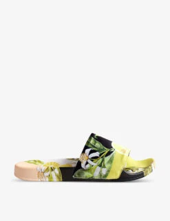 Ted Baker Azzin Lemon-printed Satin Sliders