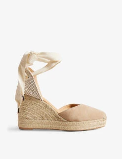 Ted Baker Puritas Ribbon-tie Wedge-heel Suede Sandals