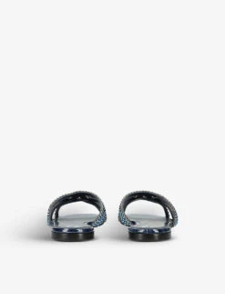 Portland Crystal-embellished Croc-embossed Leather Sandals 7 Portland Crystal-embellished Croc-embossed Leather Sandals -Manolo Blahnik Store R04172027 NAVY ALT03