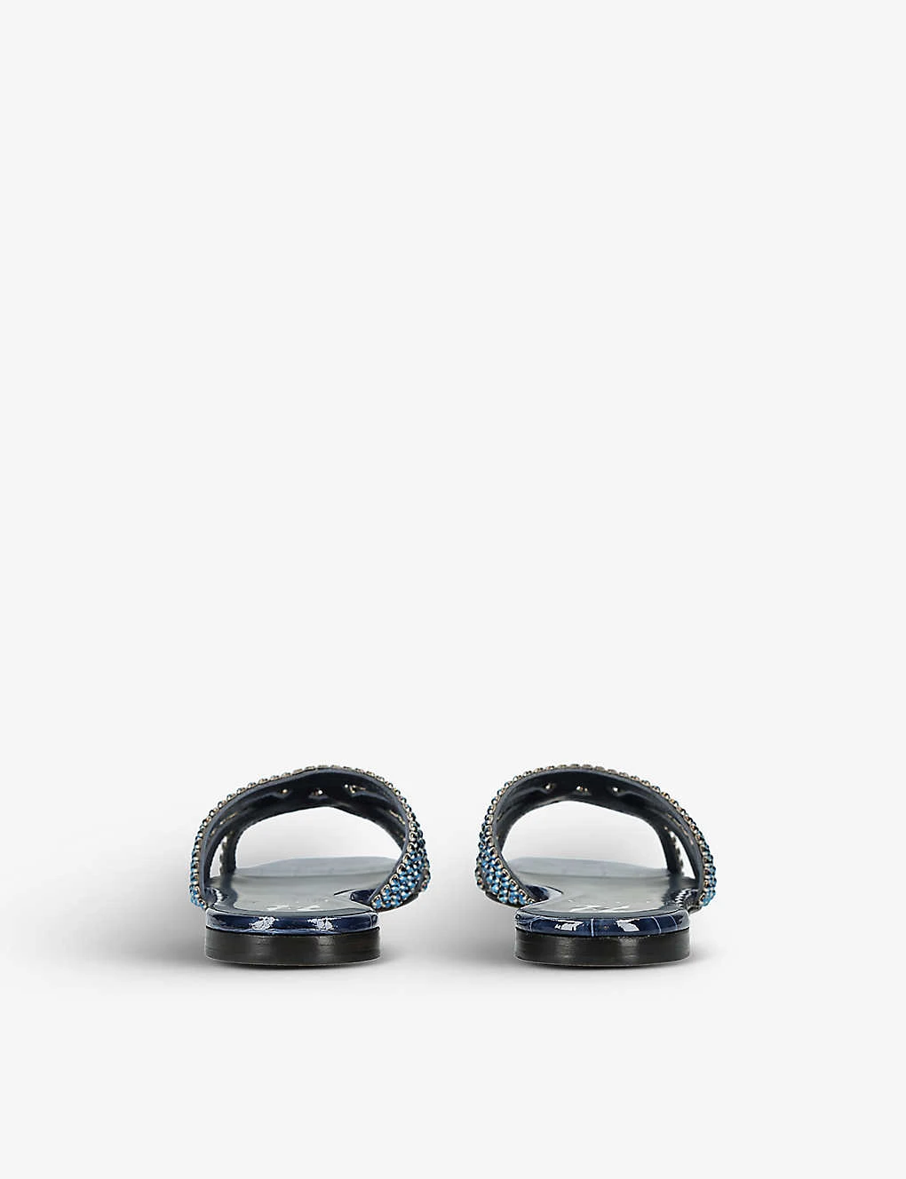 Portland Crystal-embellished Croc-embossed Leather Sandals 4 Portland Crystal-embellished Croc-embossed Leather Sandals - Image 4