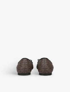 MICHAEL Michael Kors Nori Monogram-print Faux-leather Ballet Flats -Manolo Blahnik Store R04172038 BROWN ALT03