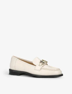 MICHAEL Michael Kors Tiegan Logo-plaque Leather Loafers -Manolo Blahnik Store R04172055 CREAM ALT02