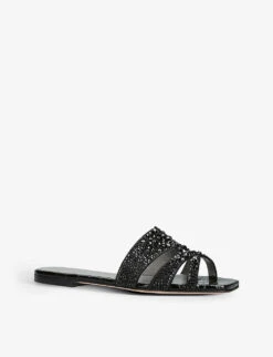 Beaux Crystal-embellished Leather Sandals -Manolo Blahnik Store R04172092 BLACK ALT02