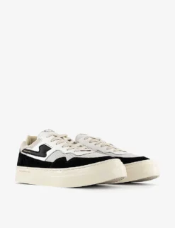 Pearl S Strike Suede And Mesh Low-top Trainers -Manolo Blahnik Store R04174471 WHITEBLACKF ALT02