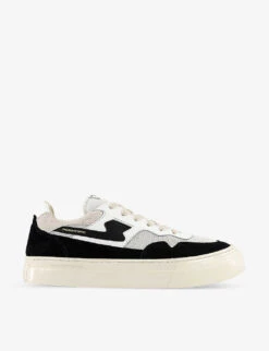 Pearl S Strike Suede And Mesh Low-top Trainers