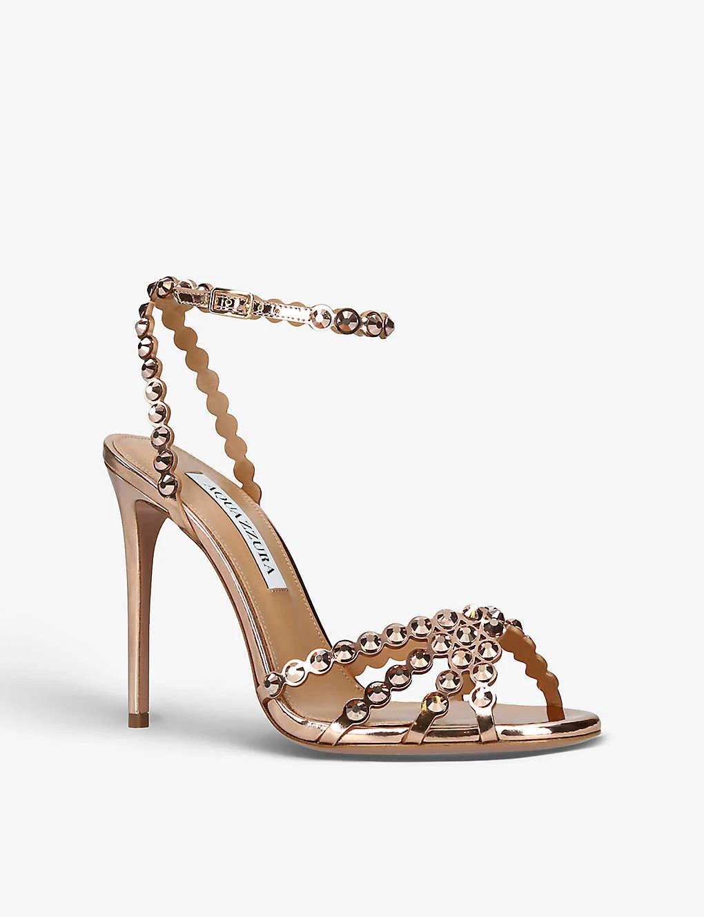 Aquazzura Tequila 105 Crystal-embellished Leather Heeled Sandals 3 Aquazzura Tequila 105 Crystal-embellished Leather Heeled Sandals - Image 3