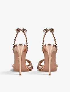 Aquazzura Tequila 105 Crystal-embellished Leather Heeled Sandals 7 Aquazzura Tequila 105 Crystal-embellished Leather Heeled Sandals -Manolo Blahnik Store R04180506 GOLD ALT03