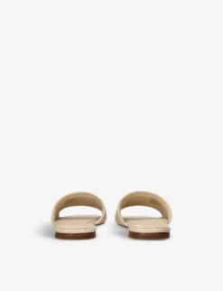 Tory Burch Eleanor Logo-plaque Leather Slides -Manolo Blahnik Store R04181165 CREAM ALT03