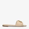 Tory Burch Eleanor Logo-plaque Leather Slides