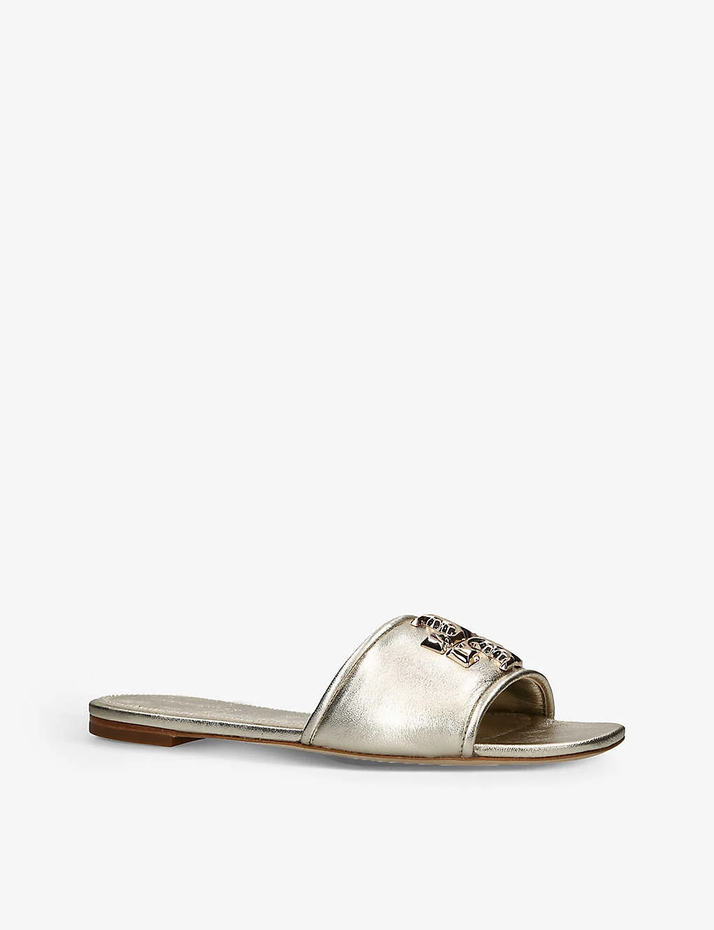 Tory Burch Eleanor Logo-plaque Metallic Leather Slides 3 Tory Burch Eleanor Logo-plaque Metallic Leather Slides - Image 3