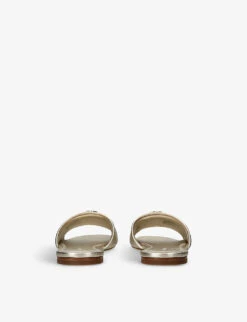 Tory Burch Eleanor Logo-plaque Metallic Leather Slides 7 Tory Burch Eleanor Logo-plaque Metallic Leather Slides -Manolo Blahnik Store R04181166 GOLD ALT03