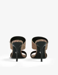 Versace Medusa Logo-print Canvas Heeled Sandals -Manolo Blahnik Store R04181598 MIDBROWN ALT03