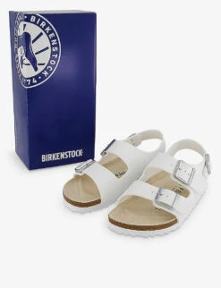 Birkenstock Milano Buckle-embellished Faux-leather Sandals -Manolo Blahnik Store R04181969 WHITEBIRKOFLOR ALT04