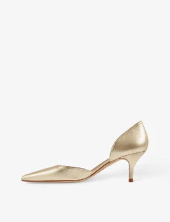 Harley D'orsay Pointed Metallic-leather Courts -Manolo Blahnik Store R04183442 GOLPALEGOLD ALT02