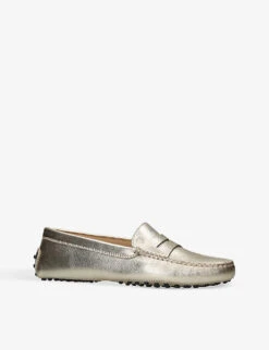 Mocassino Gommini Metallic-leather Driving Shoes -Manolo Blahnik Store R04183569 CHAMPAGNE ALT02