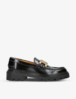 Gomma Pesante Chain-embellished Leather Loafers
