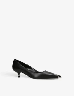 Alexander McQueen Toe-cap Leather Heeled Courts -Manolo Blahnik Store R04184421 BLACKCOMB ALT02