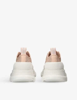 Alexander McQueen Tread Logo-embossed Low-top Woven Trainers -Manolo Blahnik Store R04184423 PALEPINK ALT03