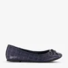 Dune Hallo Charm-embellished Mock-croc Leather Ballet Pumps