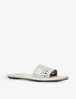 Vienne Laser-cut Leather Mules -Manolo Blahnik Store R04185373 WHITE ALT02
