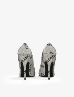 Balenciaga Square Knife 110 Pointed-toe Leather Courts -Manolo Blahnik Store R04185385 SILVER ALT03