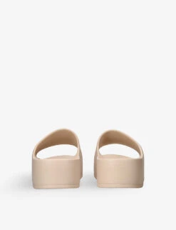 Balenciaga Mono Platform Rubber Pool Slides -Manolo Blahnik Store R04185410 BEIGE ALT03