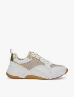 Dune Eagerly Chunky-sole Leather And Mesh Low-top Trainers