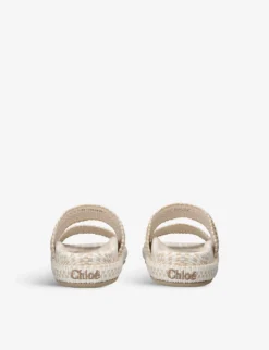 Chloé Rori Double-strap Cotton Sliders -Manolo Blahnik Store R04187551 WINTERWHT ALT03