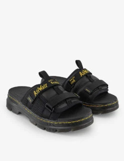 Dr. Martens Ayce Logo-strap Chunky-sole Leather Sandals 6 Dr. Martens Ayce Logo-strap Chunky-sole Leather Sandals -Manolo Blahnik Store R04188898 BLACKMILLEDCOATED ALT02