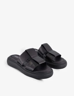 Vagabond Blenda Double-strap Leather Sandals -Manolo Blahnik Store R04188905 BLACKLEATHER ALT02