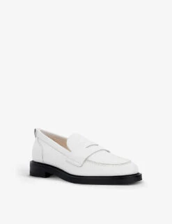 Dune Geeno Tonal-stitch Leather Loafers 7 Dune Geeno Tonal-stitch Leather Loafers -Manolo Blahnik Store R04189501 WHITELEATHER ALT02